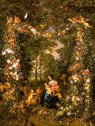 Holy Family in a Flower Fruit Wreath